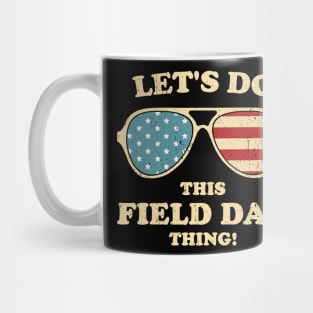 Let's Do This Field Day Sun Glasses US Flag Boy Girl Kid Mug